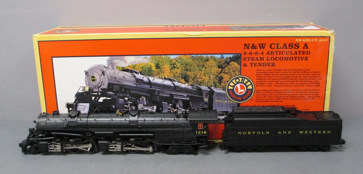 Lionel 6-28052 O Gauge N&W Class A Articulated 2-6-6-4 Steam Loco & Tender #1218 EX/Box