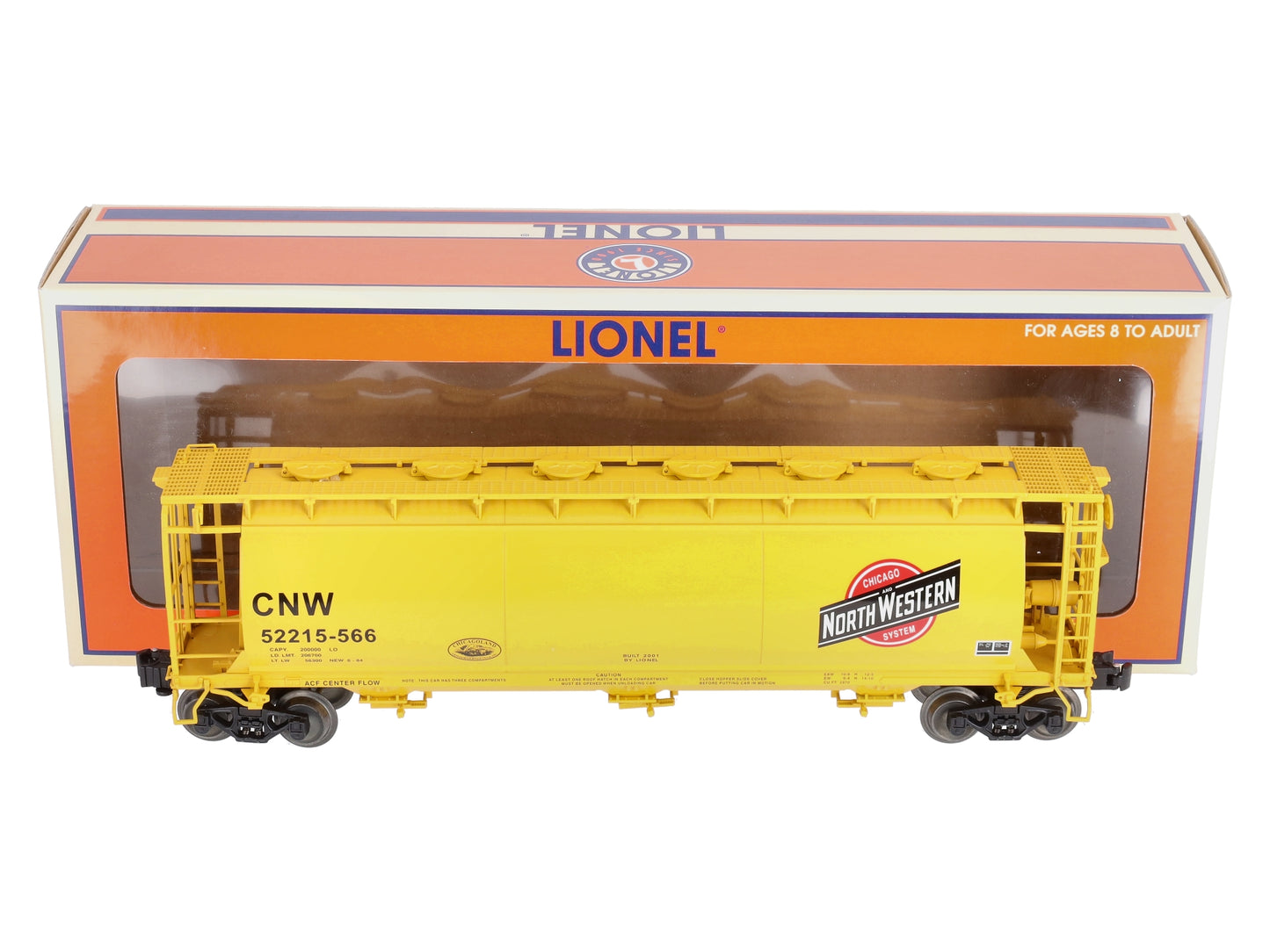 Lionel 6-52215 O Gauge CLRC Chicago & North Western Cylindrical Yellow Hopper MT/Box