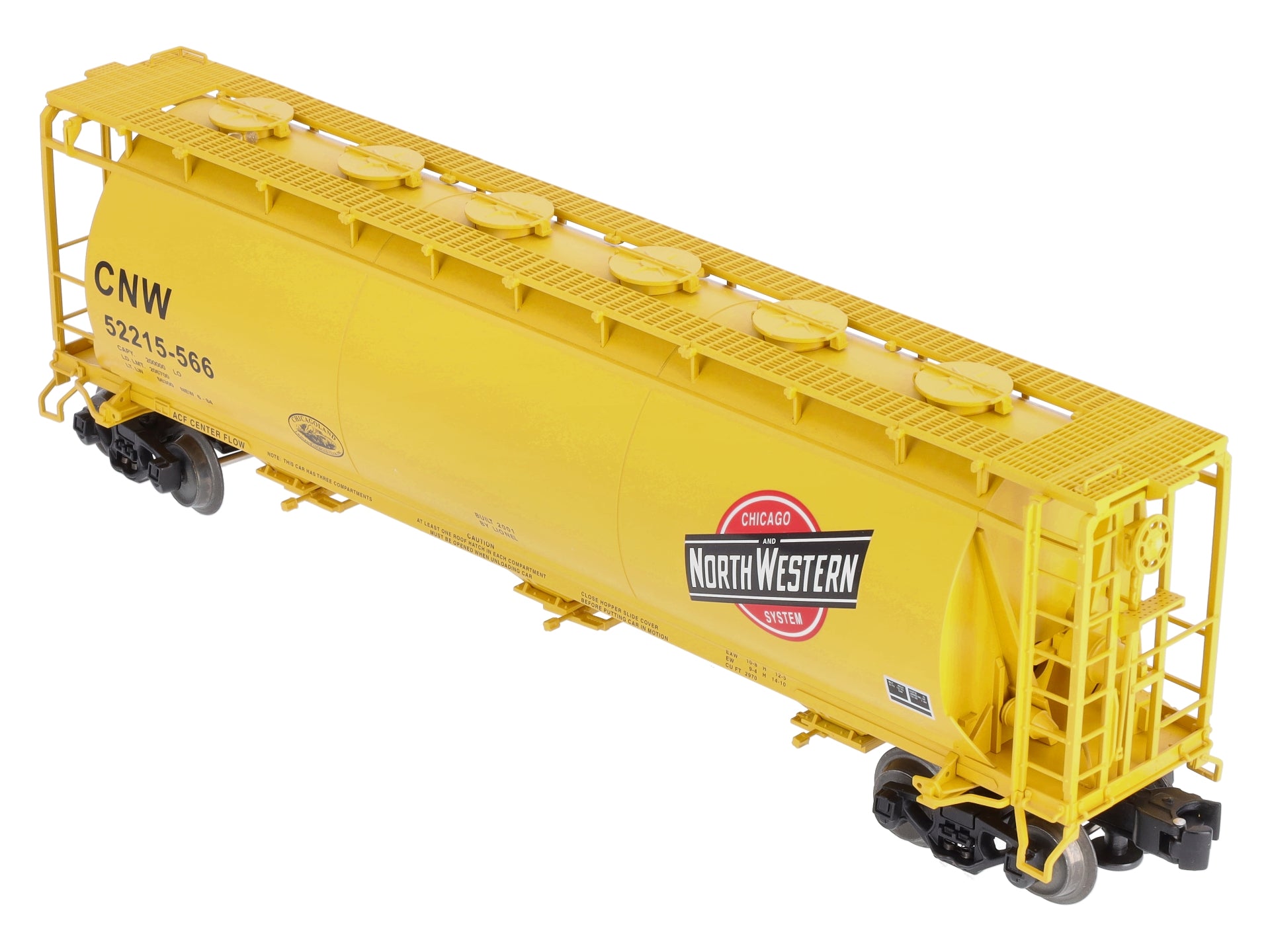 Lionel 6-52215 O Gauge CLRC Chicago & North Western Cylindrical Yellow Hopper MT/Box