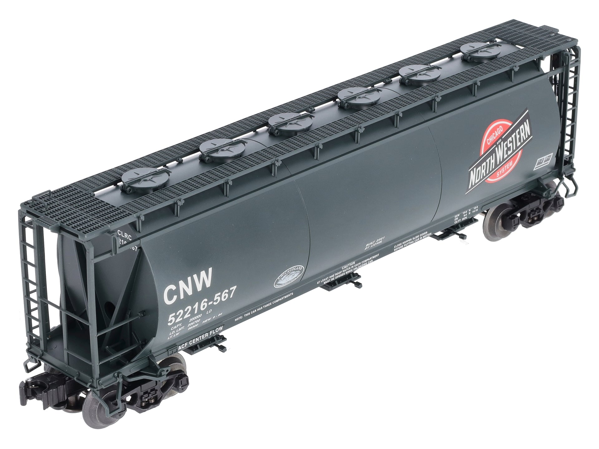 Lionel 6-52216 O Gauge CLRC Chicago & North Western Cylindrical Green Hopper NIB