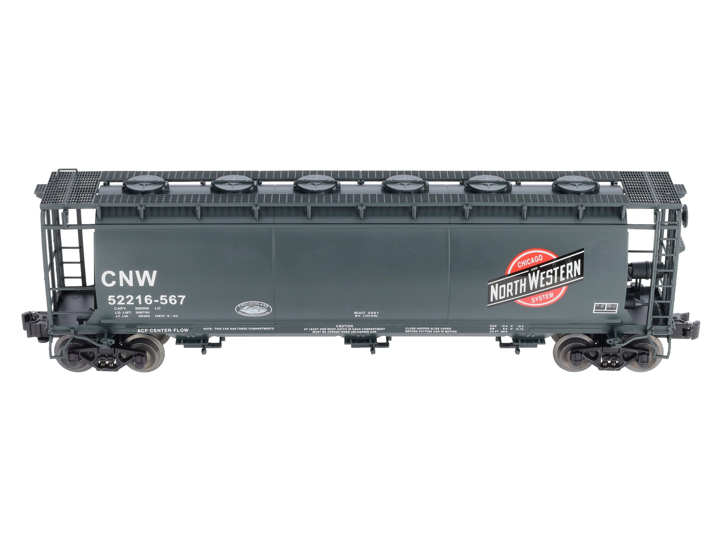 Lionel 6-52216 O Gauge CLRC Chicago & North Western Cylindrical Green Hopper NIB