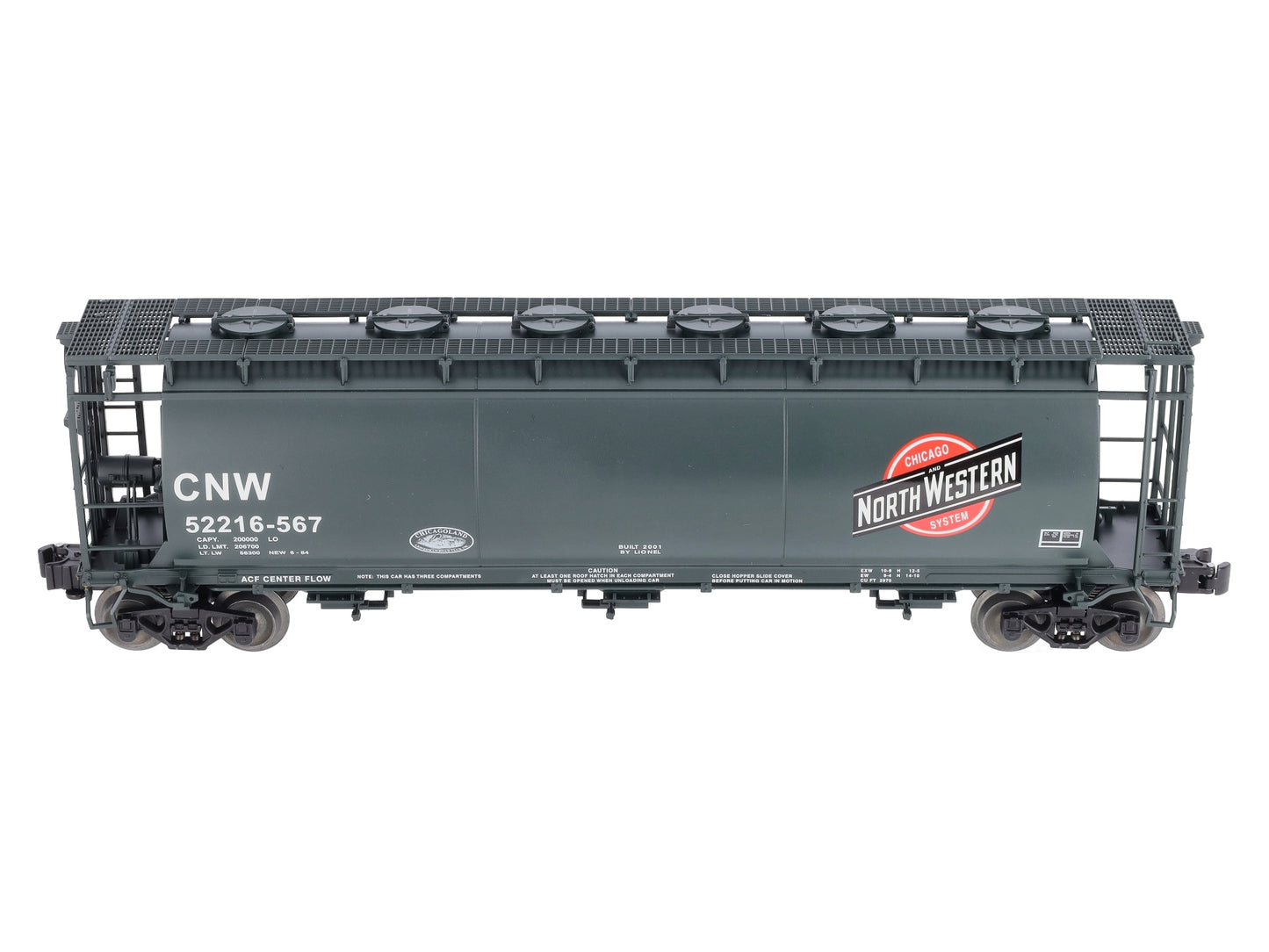 Lionel 6-52216 O Gauge CLRC Chicago & North Western Cylindrical Green Hopper NIB