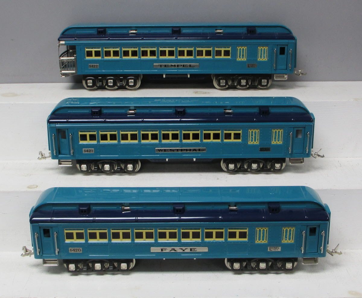 Lionel 6-13408 Standard Gauge Blue Comet Tinplate Passenger 3-Car Set LN/Box