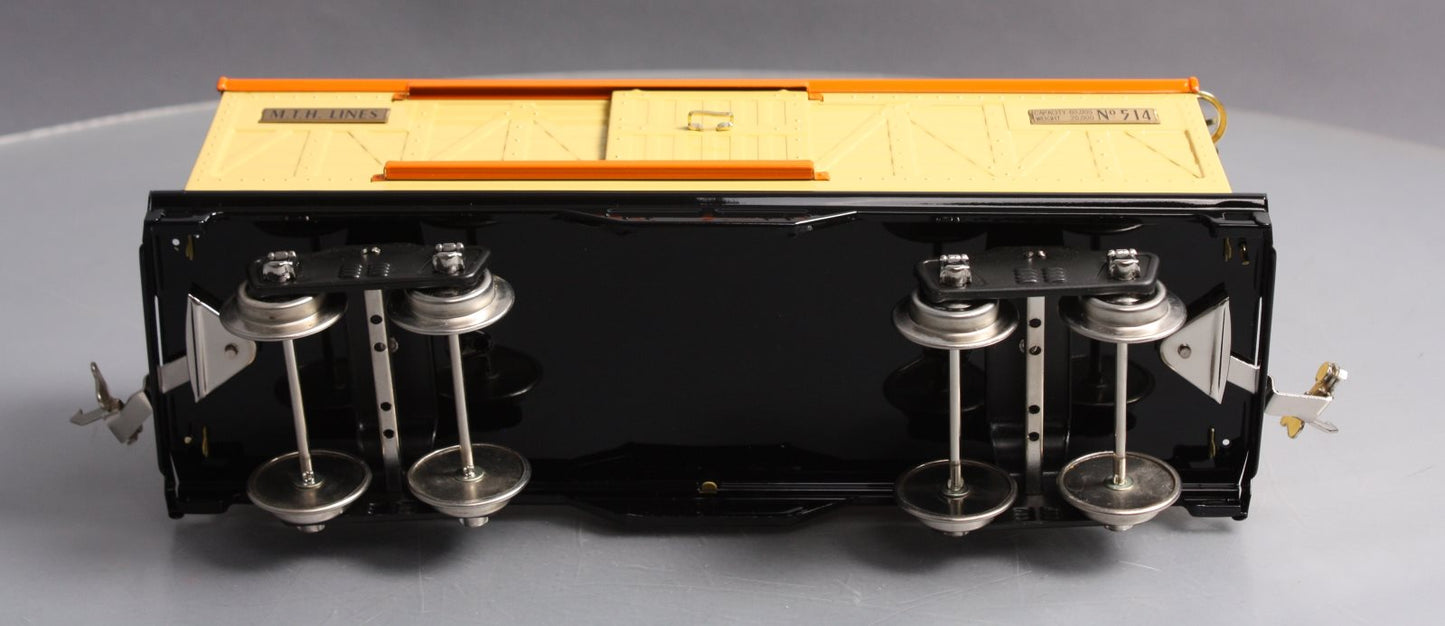 MTH 10-1086 Std. Gauge 500 Series Cream Boxcar #514 with Brass Trim