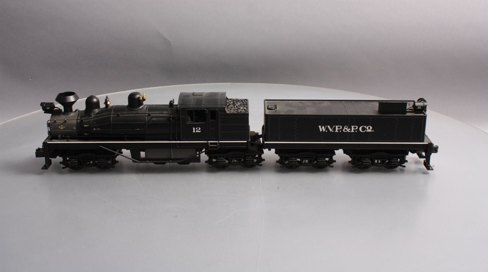 MTH 20-3023-1 O Gauge W.V.P&P Shay Steam Locomotive & Tender w/PS1 #12 EX/Box