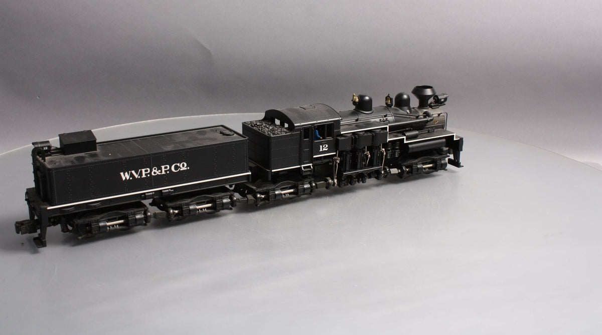 MTH 20-3023-1 O Gauge W.V.P&P Shay Steam Locomotive & Tender #12 w/PS1 EX/Box
