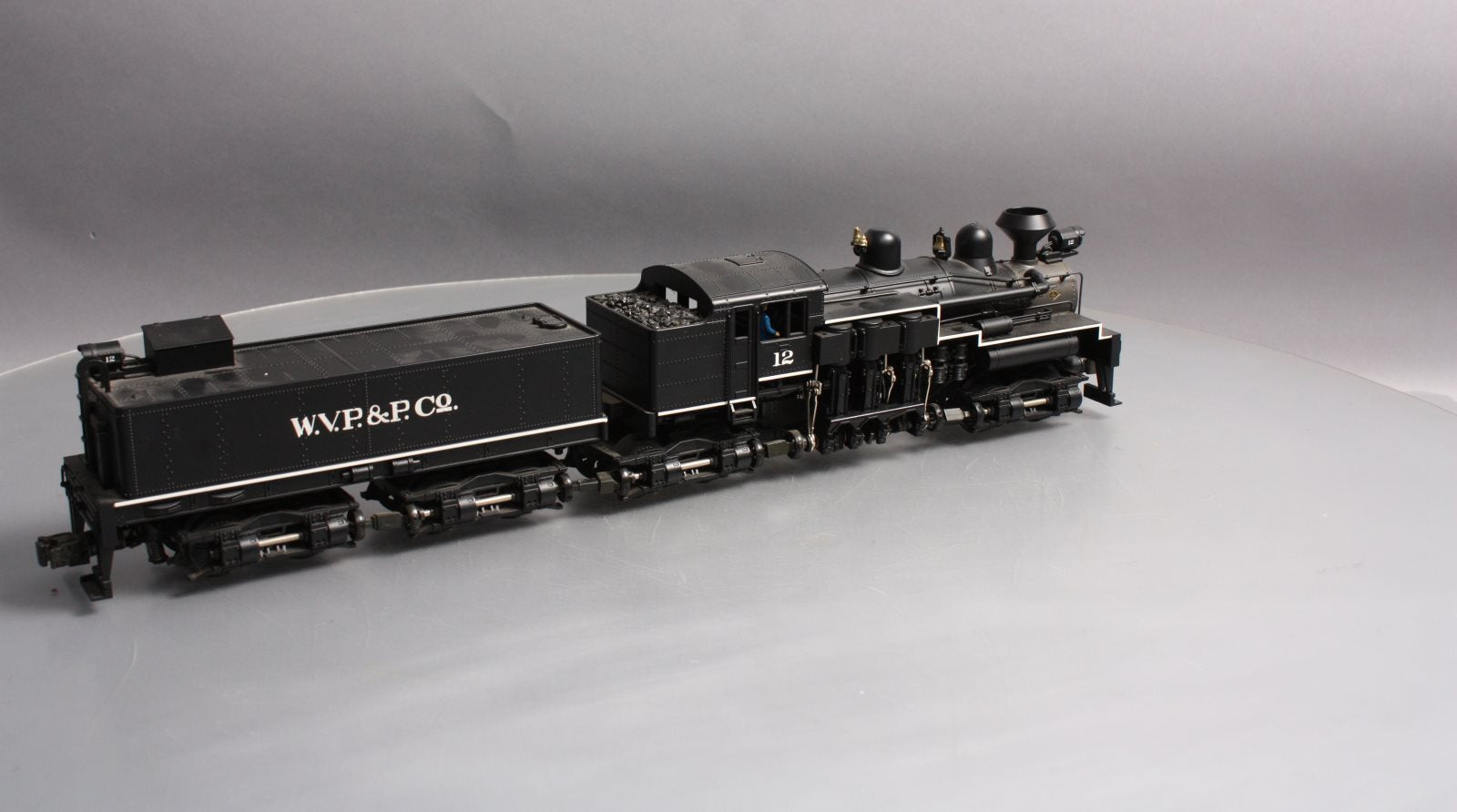 MTH 20-3023-1 O Gauge W.V.P&P Shay Steam Locomotive & Tender w/PS1 #12 EX/Box