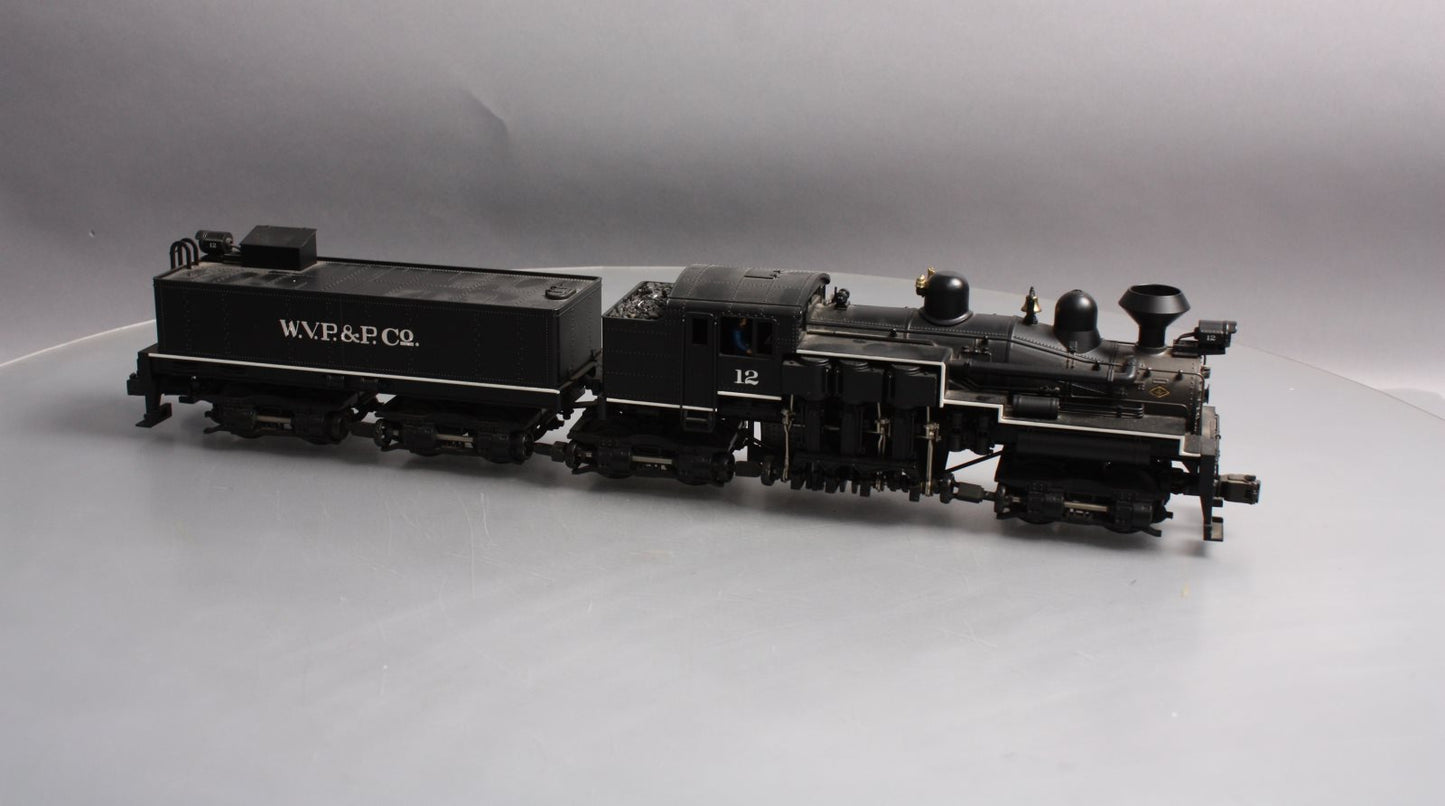 MTH 20-3023-1 O Gauge W.V.P&P Shay Steam Locomotive & Tender w/PS1 #12 EX/Box