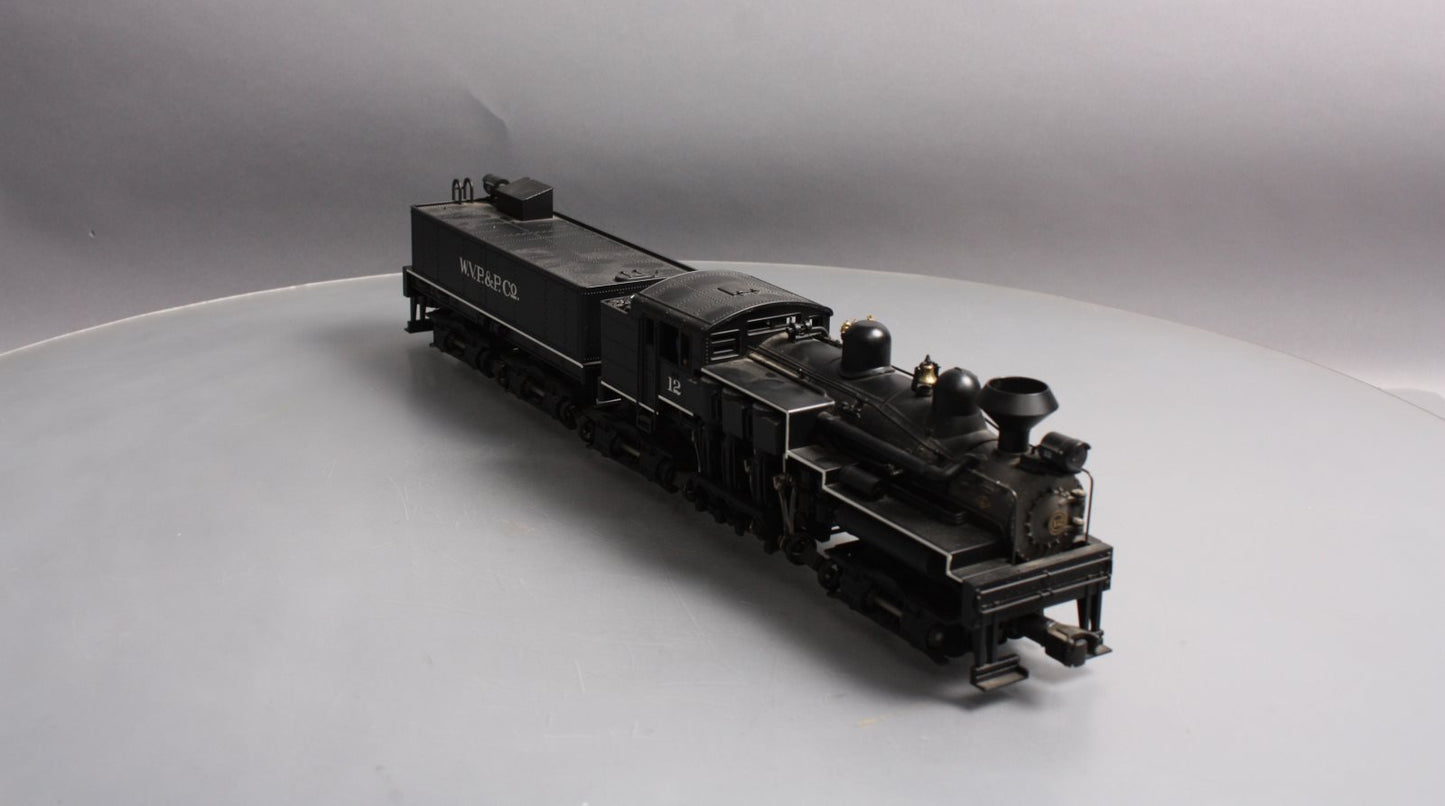 MTH 20-3023-1 O Gauge W.V.P&P Shay Steam Locomotive & Tender w/PS1 #12 EX/Box