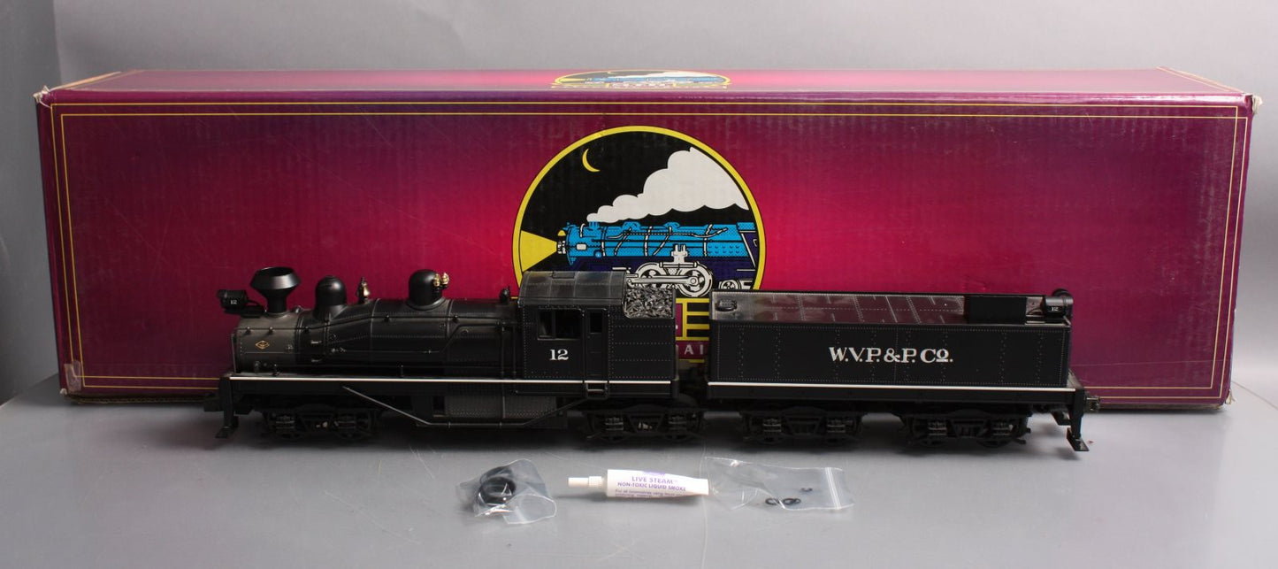 MTH 20-3023-1 O Gauge W.V.P&P Shay Steam Locomotive & Tender w/PS1 #12 EX/Box