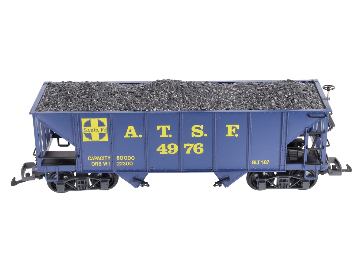 LGB 4076-D02 G Scale ATSF 2-Bay Hopper #4976 (Plastic Wheels) EX