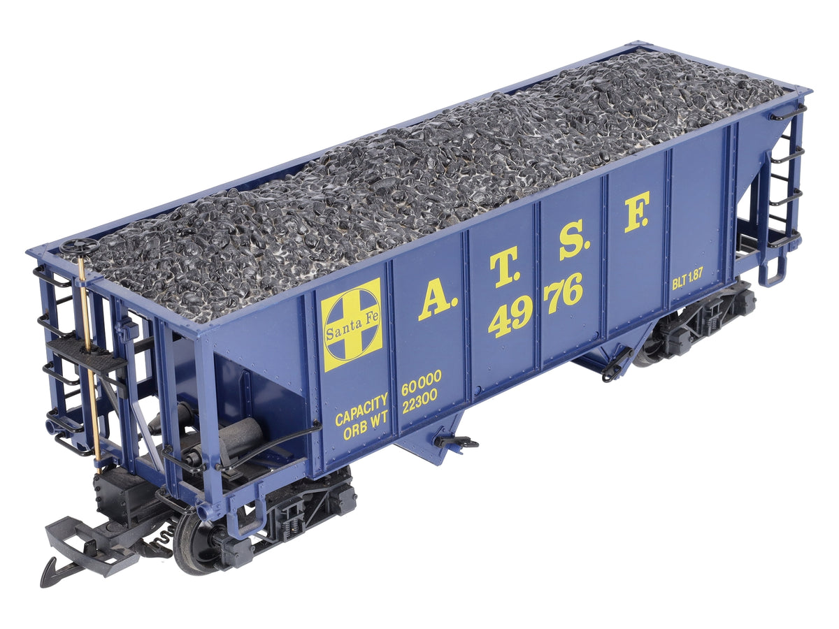 LGB 4076-D02 G Scale ATSF 2-Bay Hopper #4976 (Plastic Wheels) EX