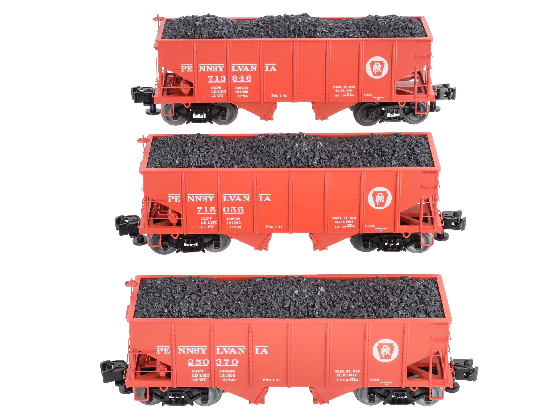 Lionel 6-85274 O Gauge Pennsylvania GLA 2-Bay Hopper w/ Coal Load (Set of 3) LN/Box