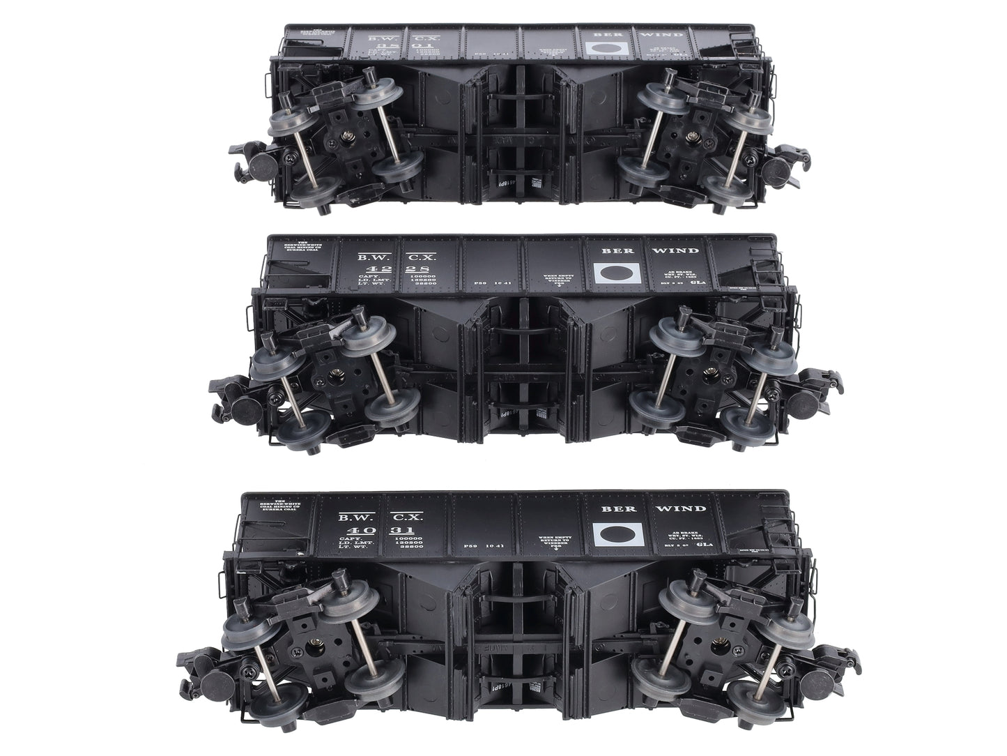 Lionel 6-85286 O Gauge Berwind White Coal GLa 2-Bay Hopper (Set of 3) LN/Box