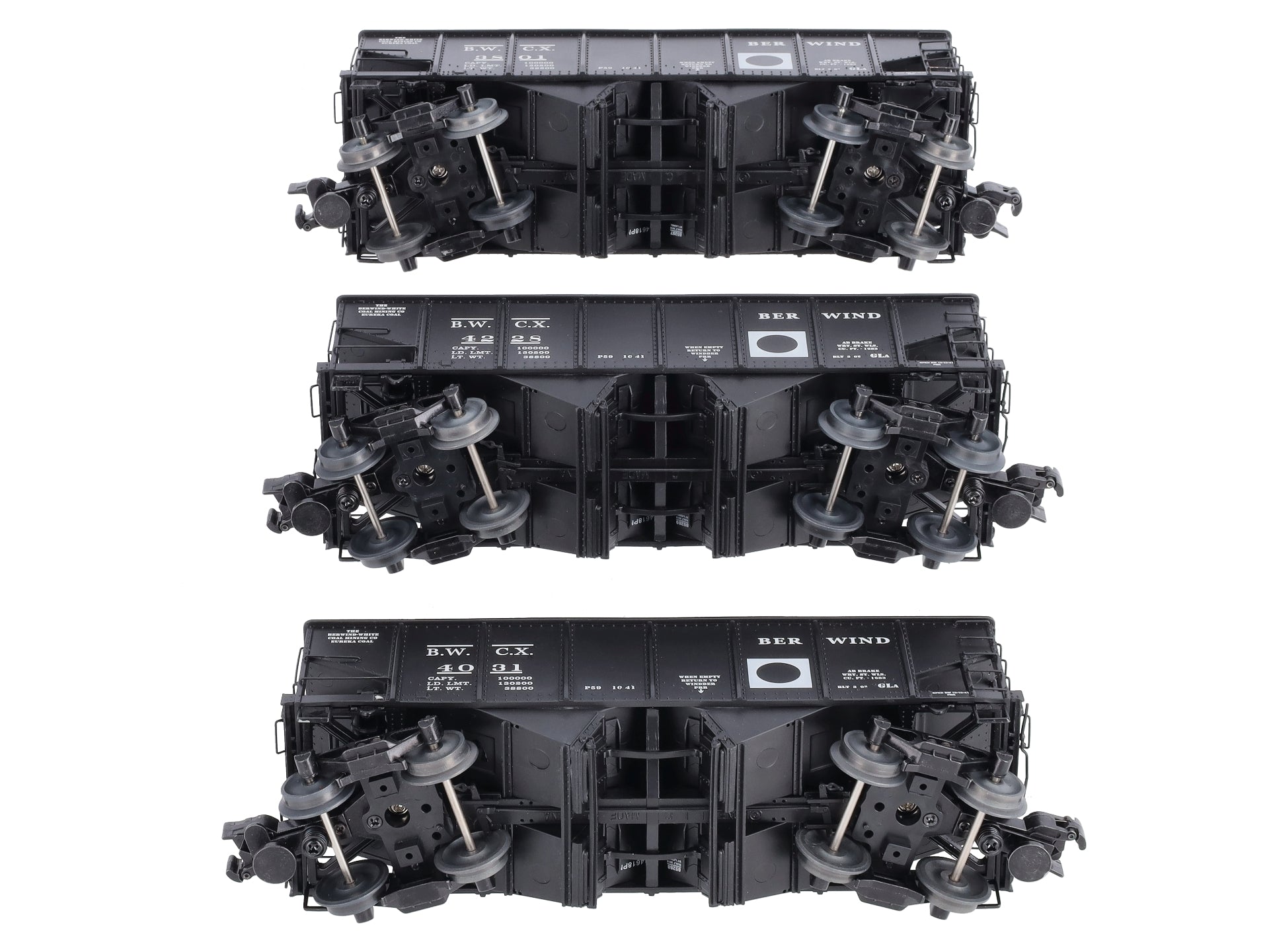 Lionel 6-85286 O Gauge Berwind White Coal GLa 2-Bay Hopper (Set of 3) LN/Box