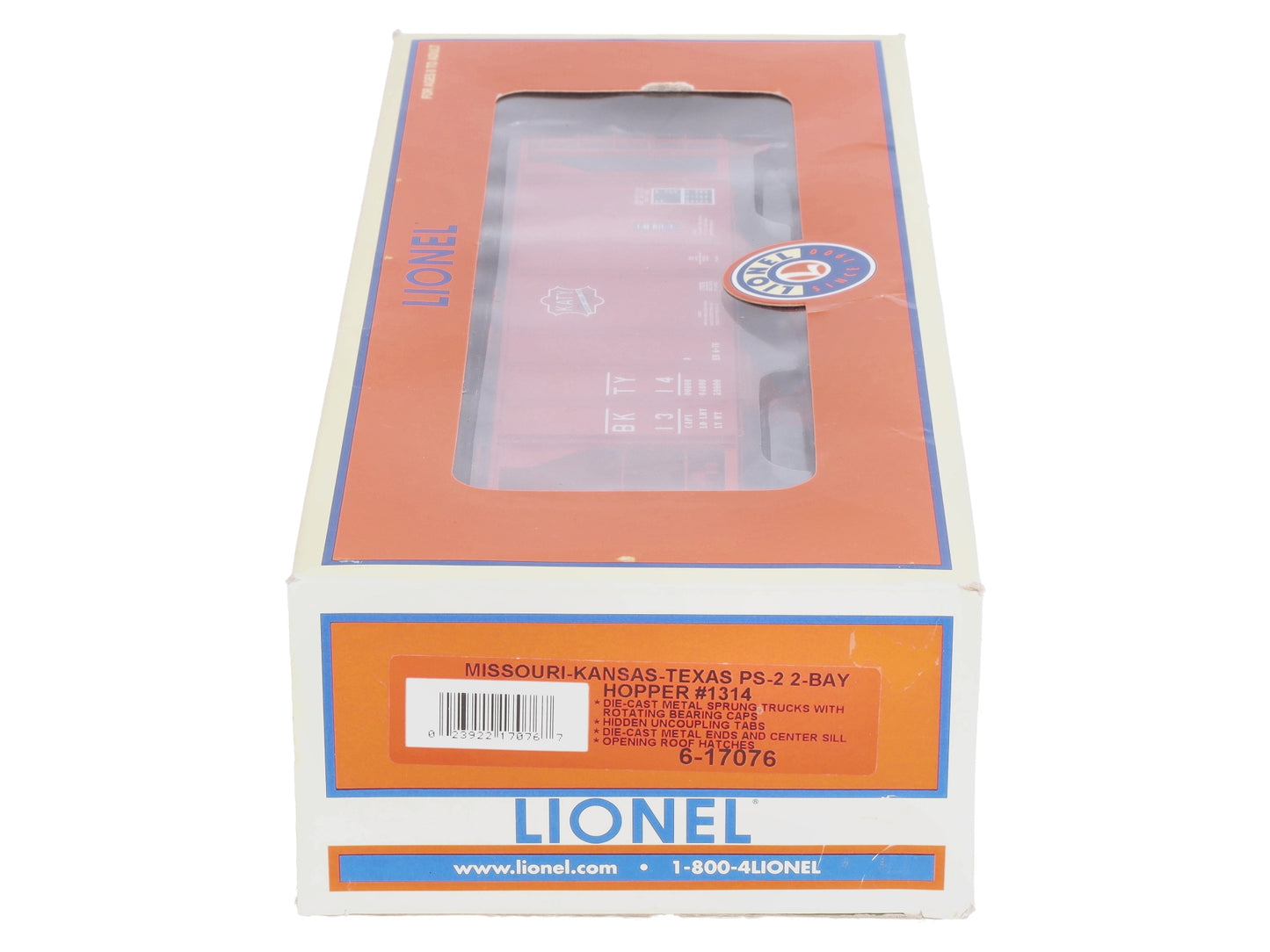 Lionel 6-17076 O Gauge Missouri-Kansas-Texas PS-2 2-Bay Hopper Car #1314 LN/Box
