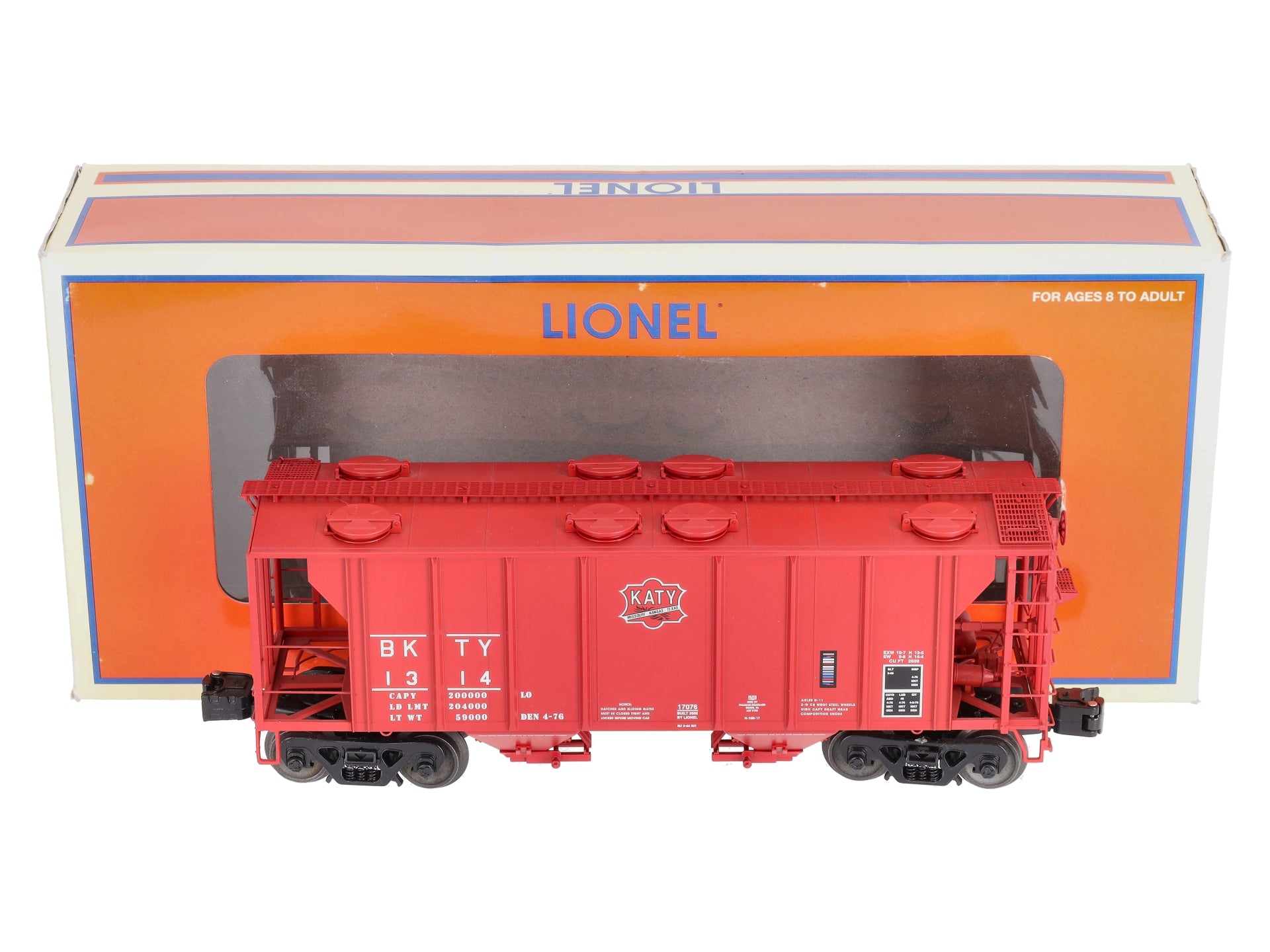 Lionel 6-17076 O Gauge Missouri-Kansas-Texas PS-2 2-Bay Hopper Car #1314 LN/Box