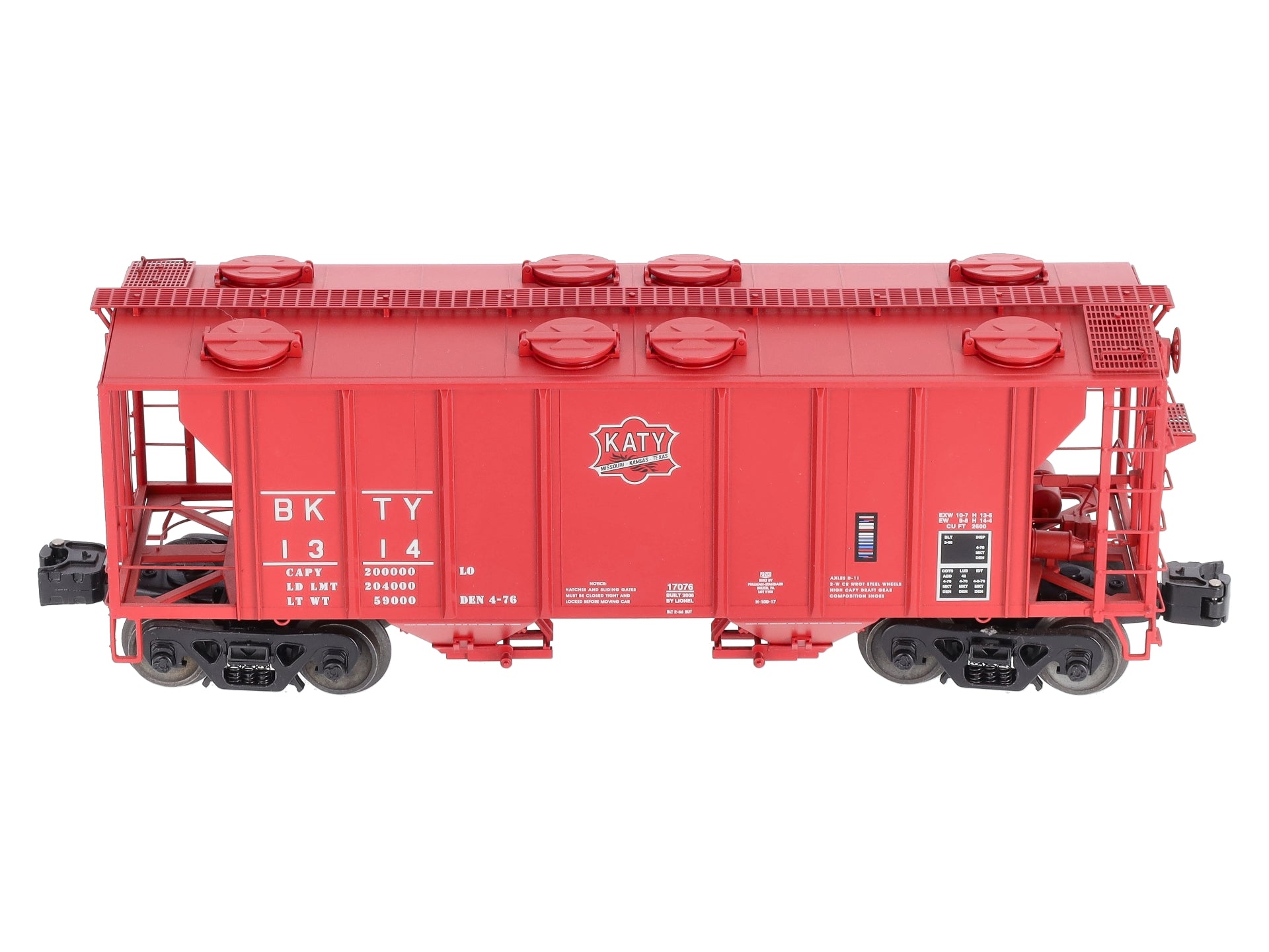 Lionel 6-17076 O Gauge Missouri-Kansas-Texas PS-2 2-Bay Hopper Car #1314 LN/Box