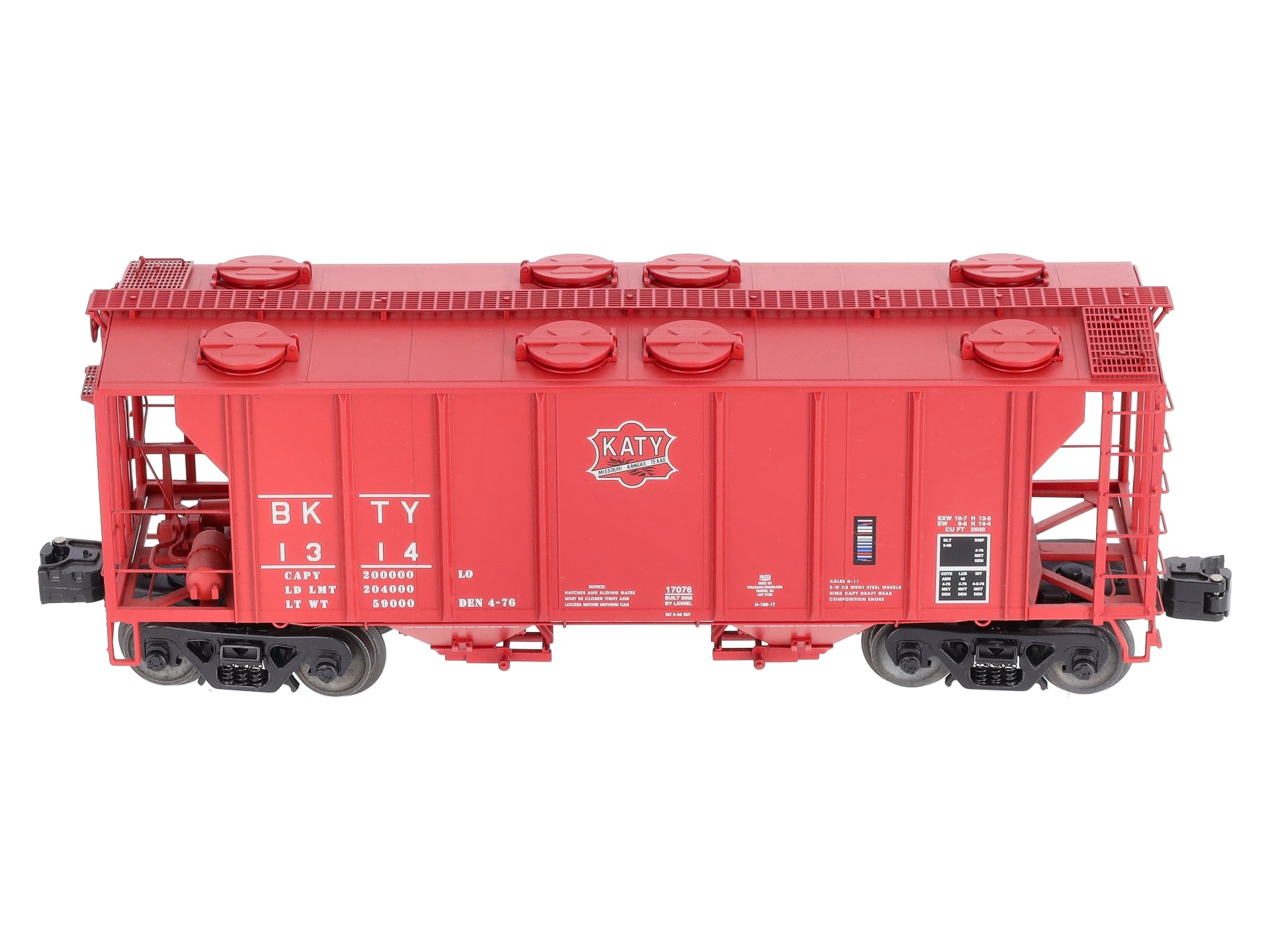 Lionel 6-17076 O Gauge Missouri-Kansas-Texas PS-2 2-Bay Hopper Car #1314 LN/Box