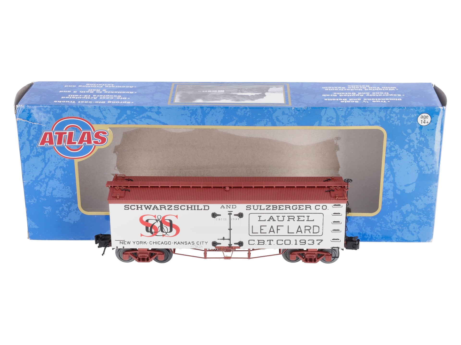 Atlas 3001435 O Schwarzschild & Sulzberger Lard 3-Rail 36' Wood Refrigerator Car