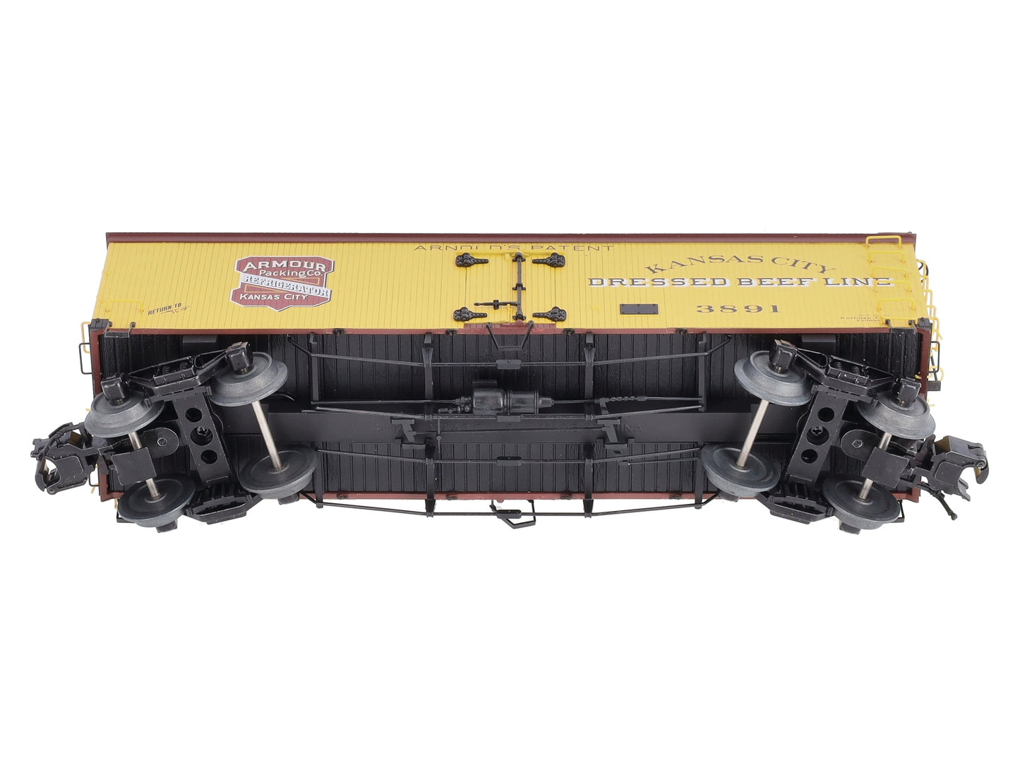 Atlas 3001427S O Gauge KC Armour Packing Co. 36' Wood Reefer Car #3891 (3-Rail) LN/Box