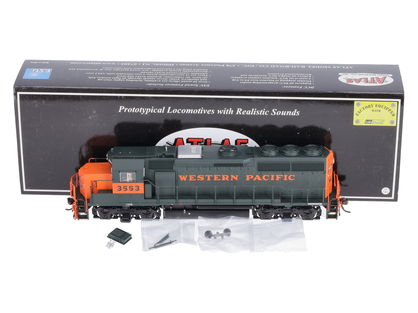 Atlas 10001885 HO Western Pacific GP40-2 with Decoder & Sound #3553