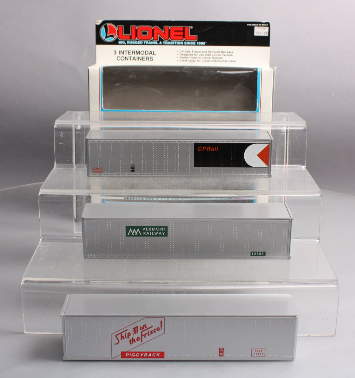 Lionel 6-12855 O Gauge Intermodal Containers (Set of 3) LN/Box
