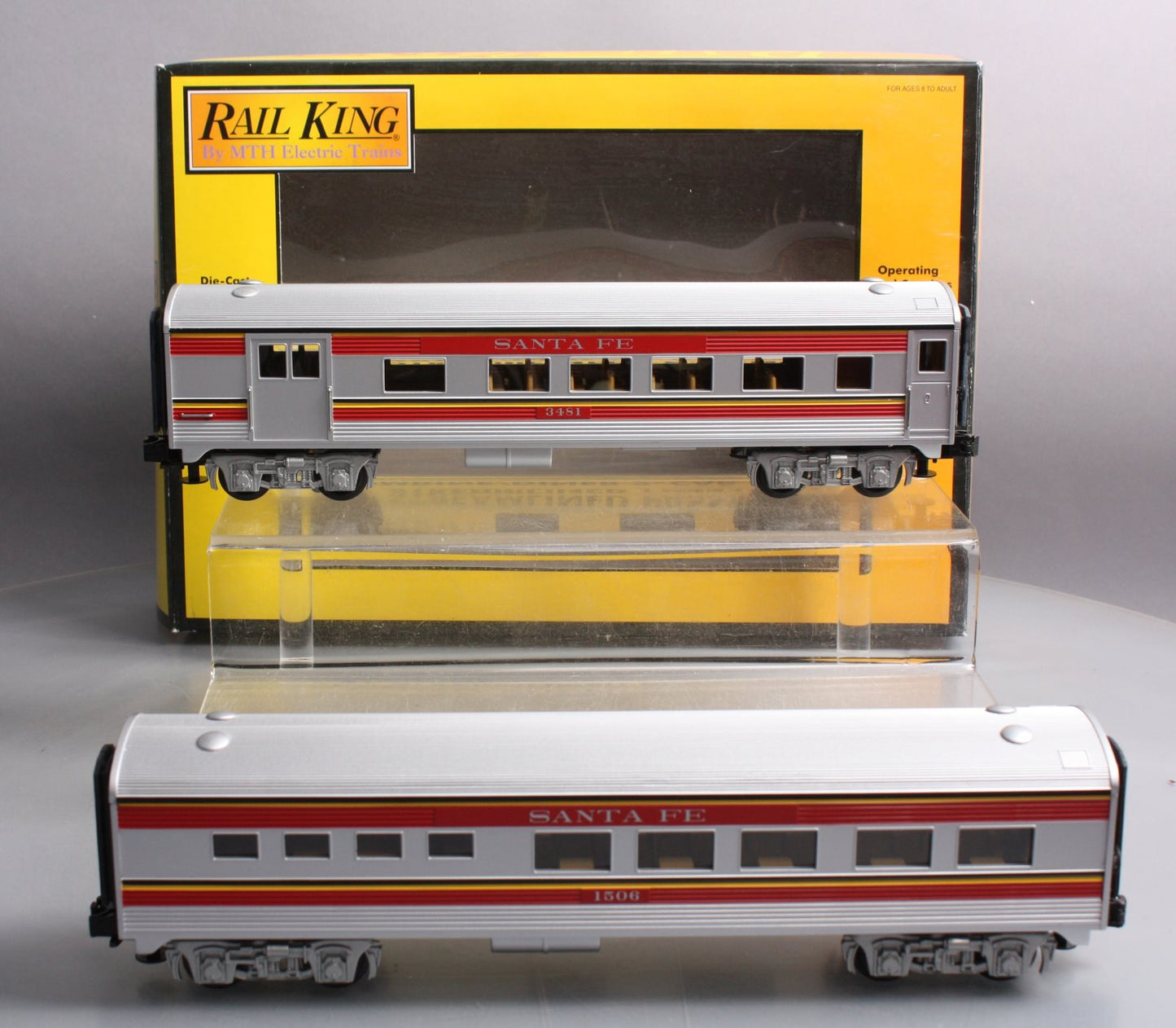 MTH 30-6129 O Santa Fe Streamlined Combo/Diner Set #1506, #3481 NIB
