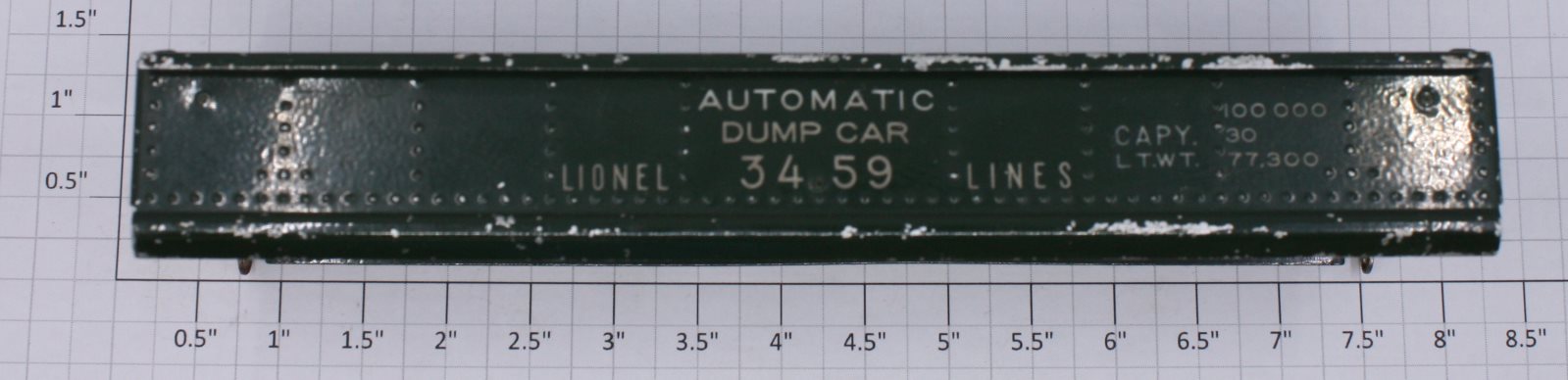 Lionel 3459-21 Green #3459 Automatic Dump Car Tray