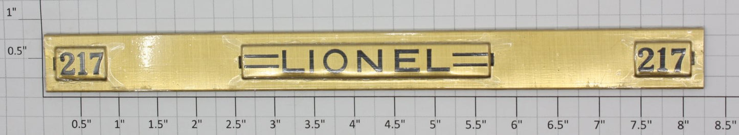 Lionel 217-10 Standard Gauge Brass Caboose Nameplate Insert