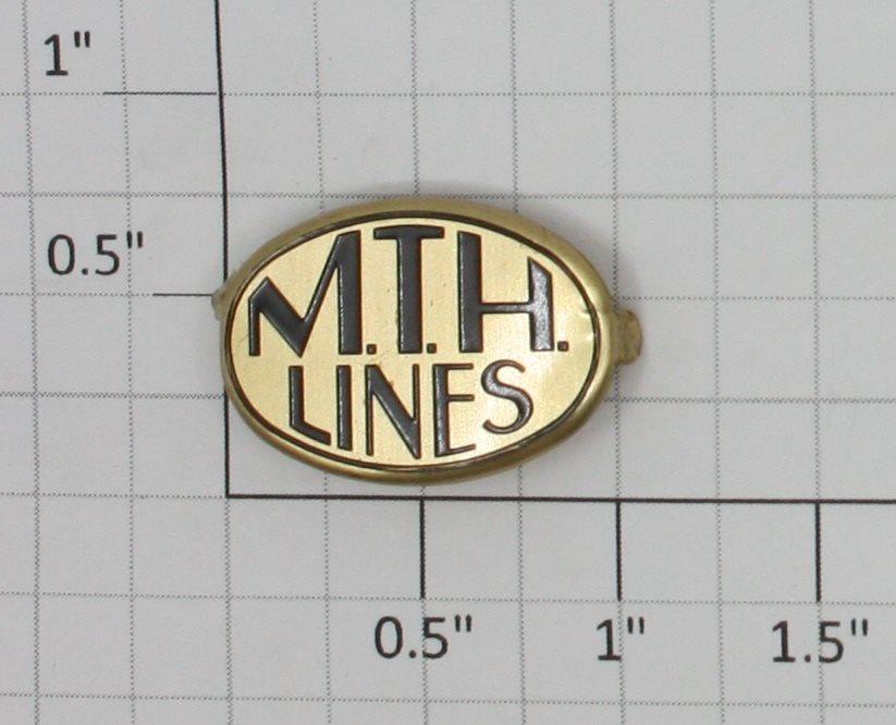 MTH 212-8 Brass/Black Oval Nameplate with Tabs