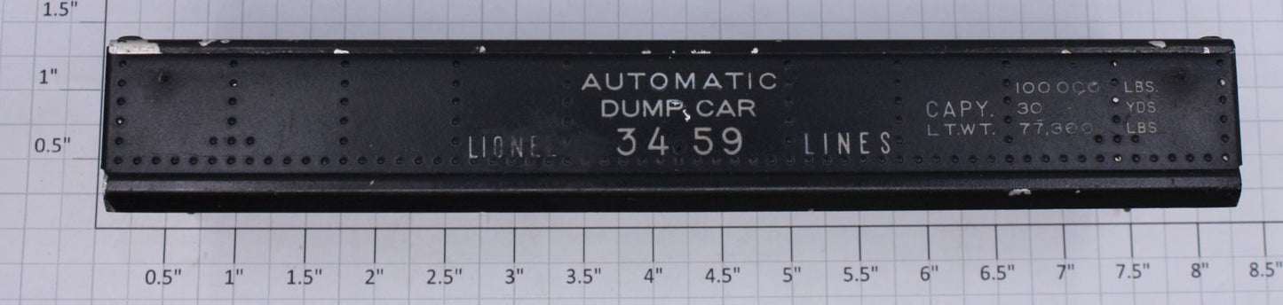 Lionel 3459-21 Black #3459 Automatic Dump Car Tray