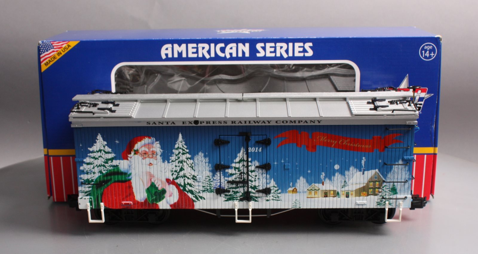 USA Trains R13032 G Christmas 2014 Refrigerator Car (Plastic Wheels)