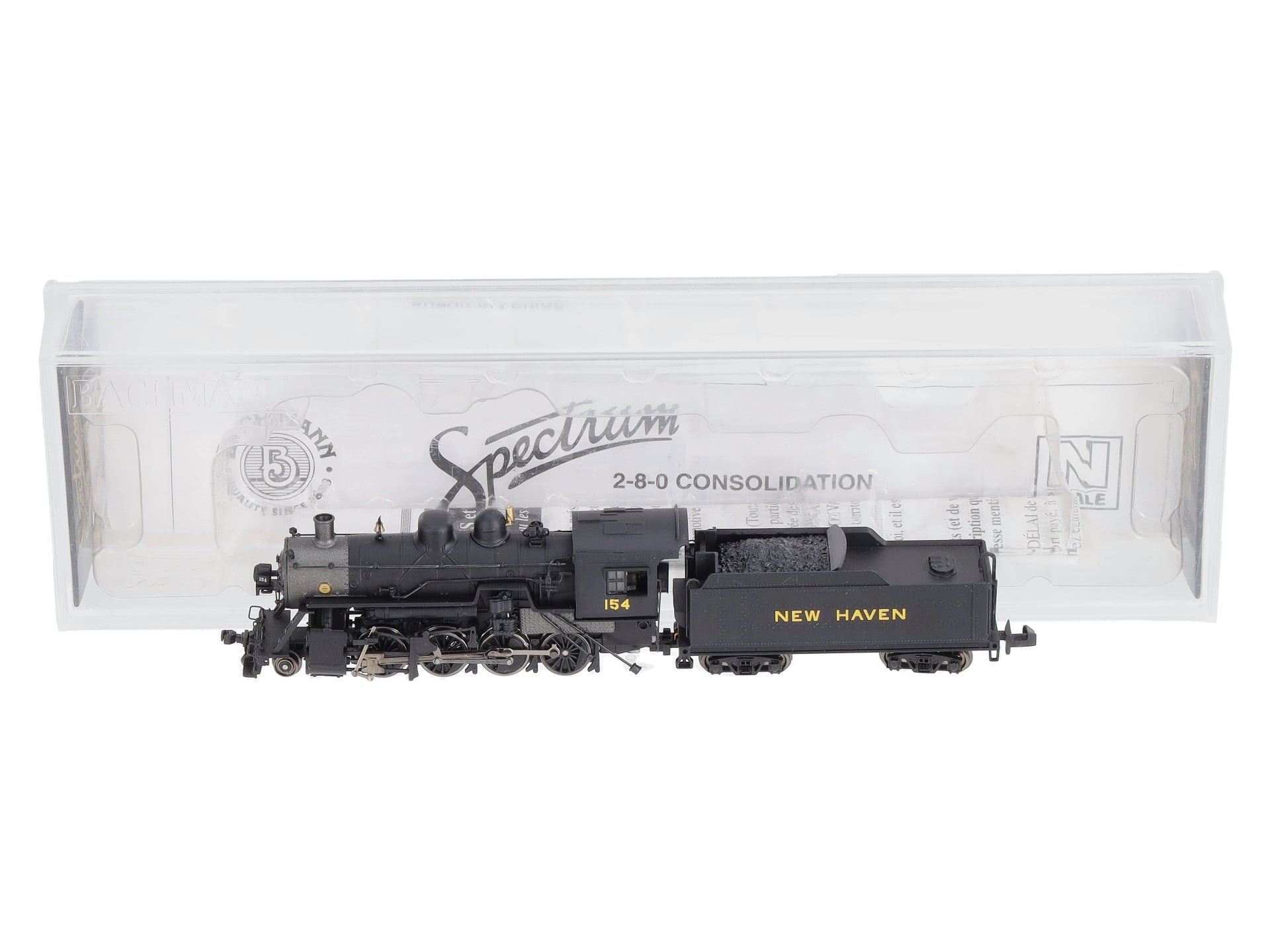 Bachmann 81168 N Scale New Haven 2-8-0 Locomotive & Tender #154