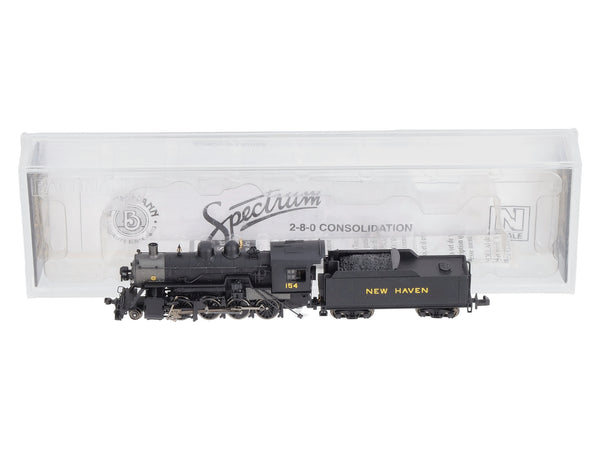 Bachmann 81168 N Scale New Haven 2-8-0 Locomotive & Tender #154