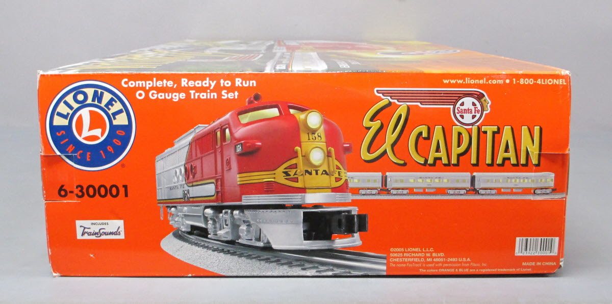 Lionel 6-30001 O Gauge Santa Fe El Capitan Diesel Passenger Train Set