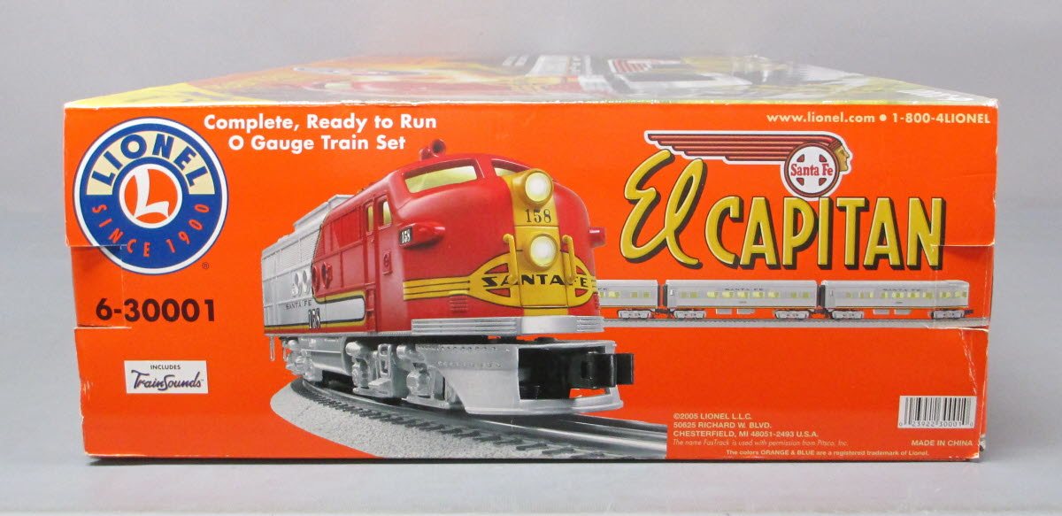 Lionel 6-30001 O Gauge Santa Fe El Capitan Diesel Passenger Train Set