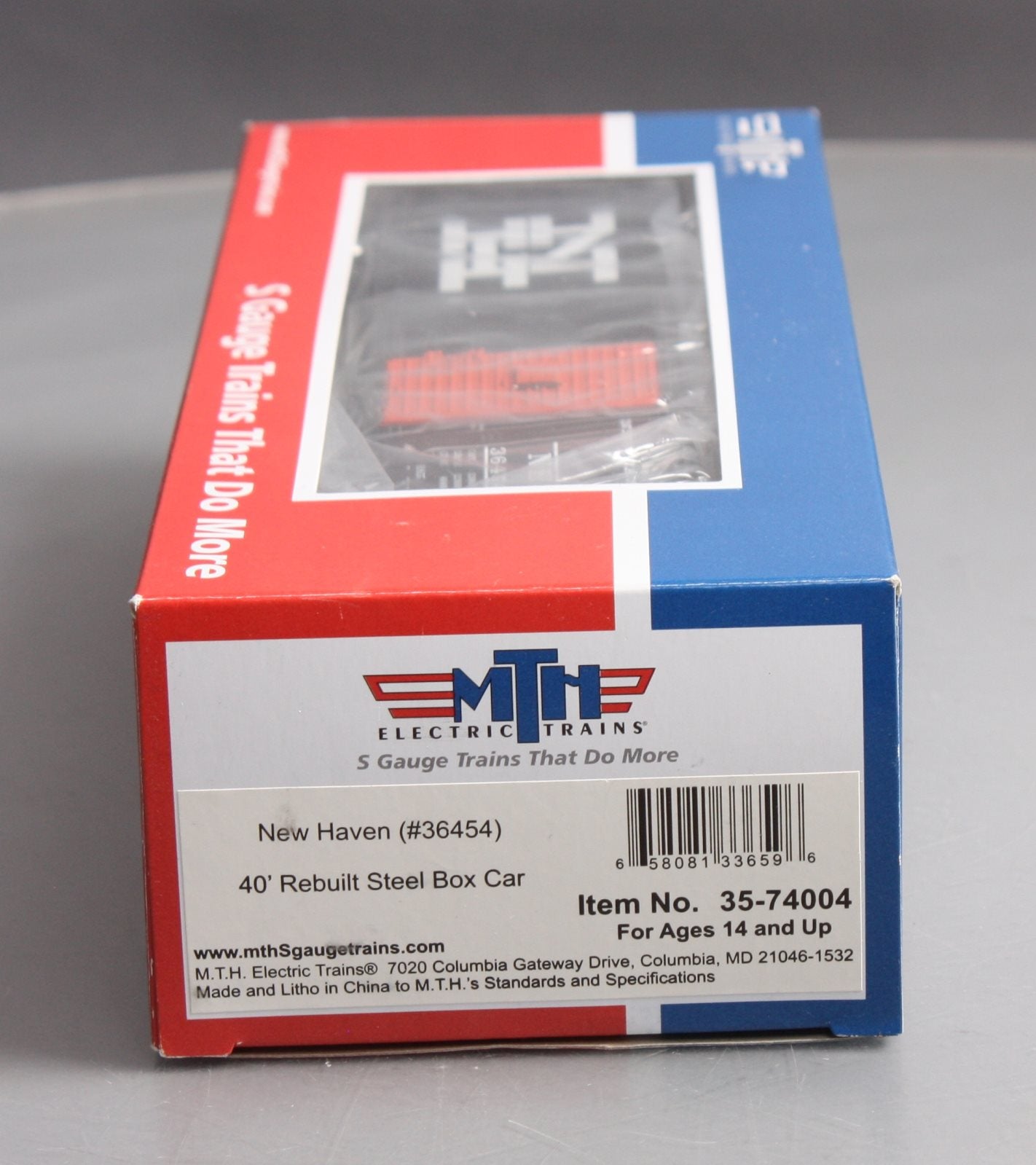 MTH 35-74004 S Scale New Haven Rebuilt Steel Boxcar #36154