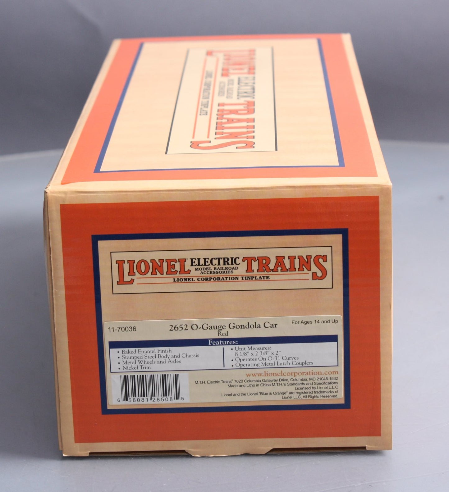 MTH 11-70036 O Gauge Lionel Tinplate Red Gondola Car #2652
