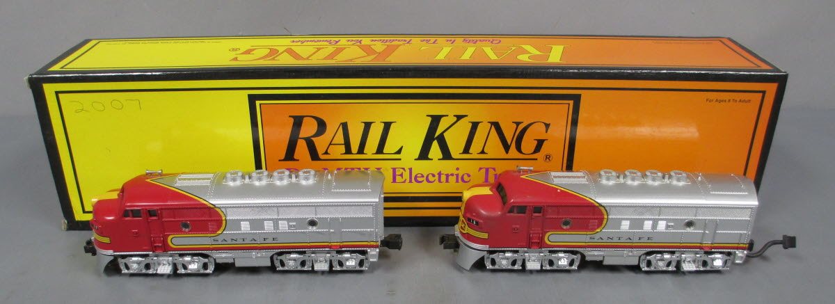 MTH 30-2131-0 O Gauge Santa Fe F-3 AA Diesel Locomotive Set w/ Horn #16/17 LN/Box