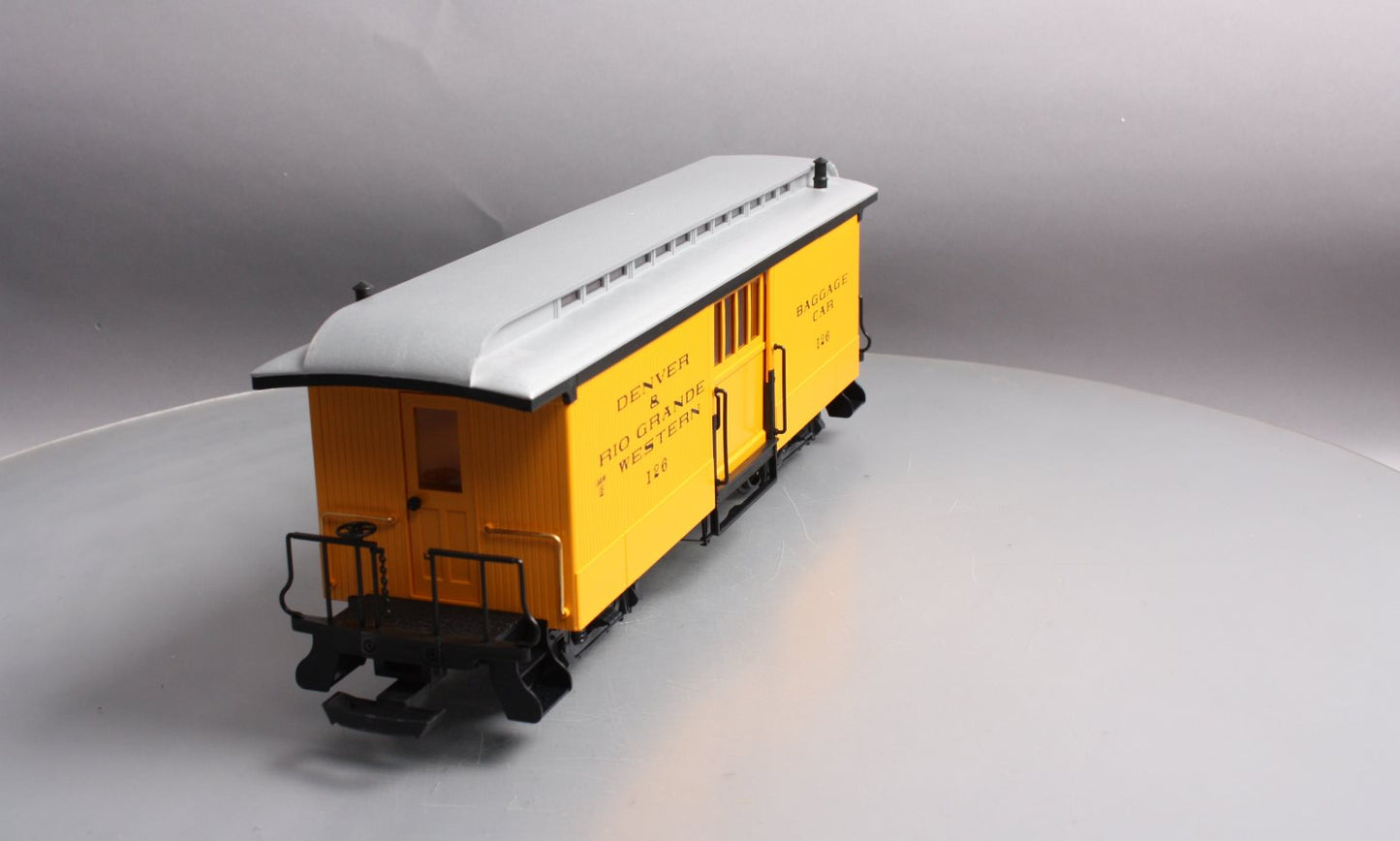 LGB 3084 G Scale D&RG Yellow & Silver Baggage Car #126 LN/Box