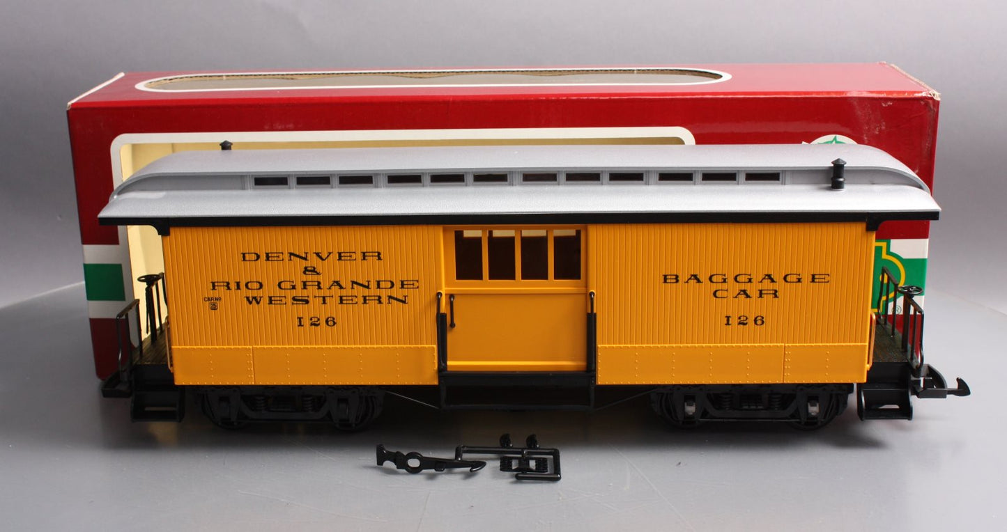 LGB 3084 G Scale D&RG Yellow & Silver Baggage Car #126 LN/Box