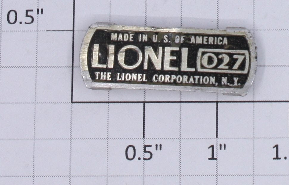 Lionel 2036-111 27 Collector Nameplate Only