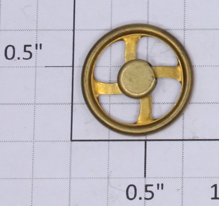 Lionel 211-15 3/4" Early Brass Brake Wheel with Cover #200-500 Series