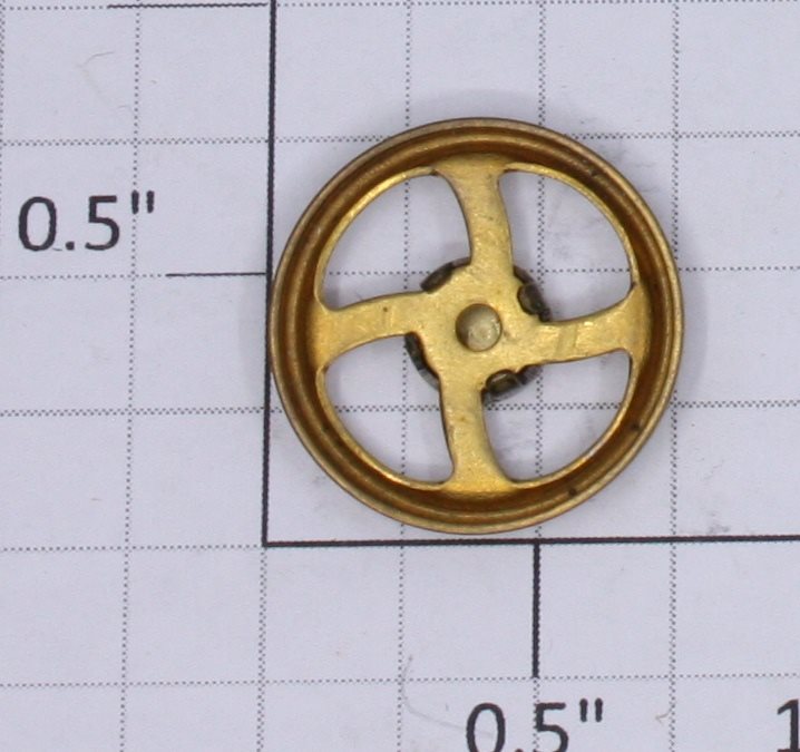 Lionel 211-15 3/4" Early Brass Brake Wheel with Cover #200-500 Series
