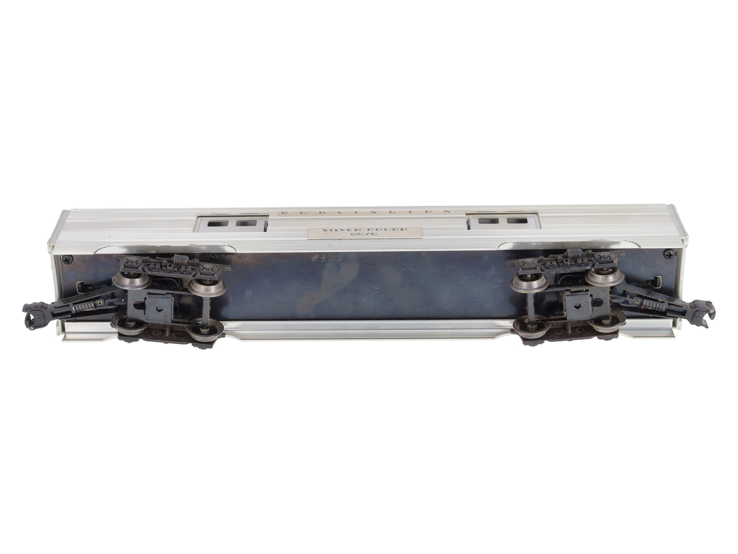 Lionel 6-9576 O Gauge Burlington "Silver Pouch" Aluminum Baggage Car EX/Box