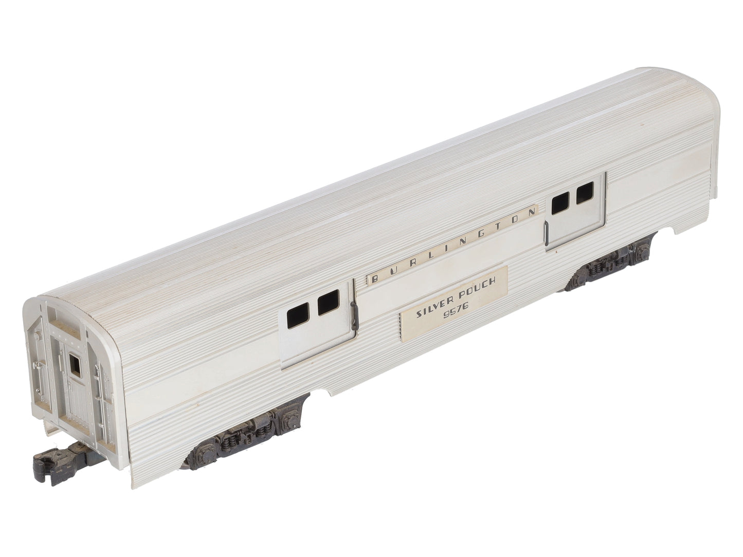 Lionel 6-9576 O Gauge Burlington "Silver Pouch" Aluminum Baggage Car EX/Box