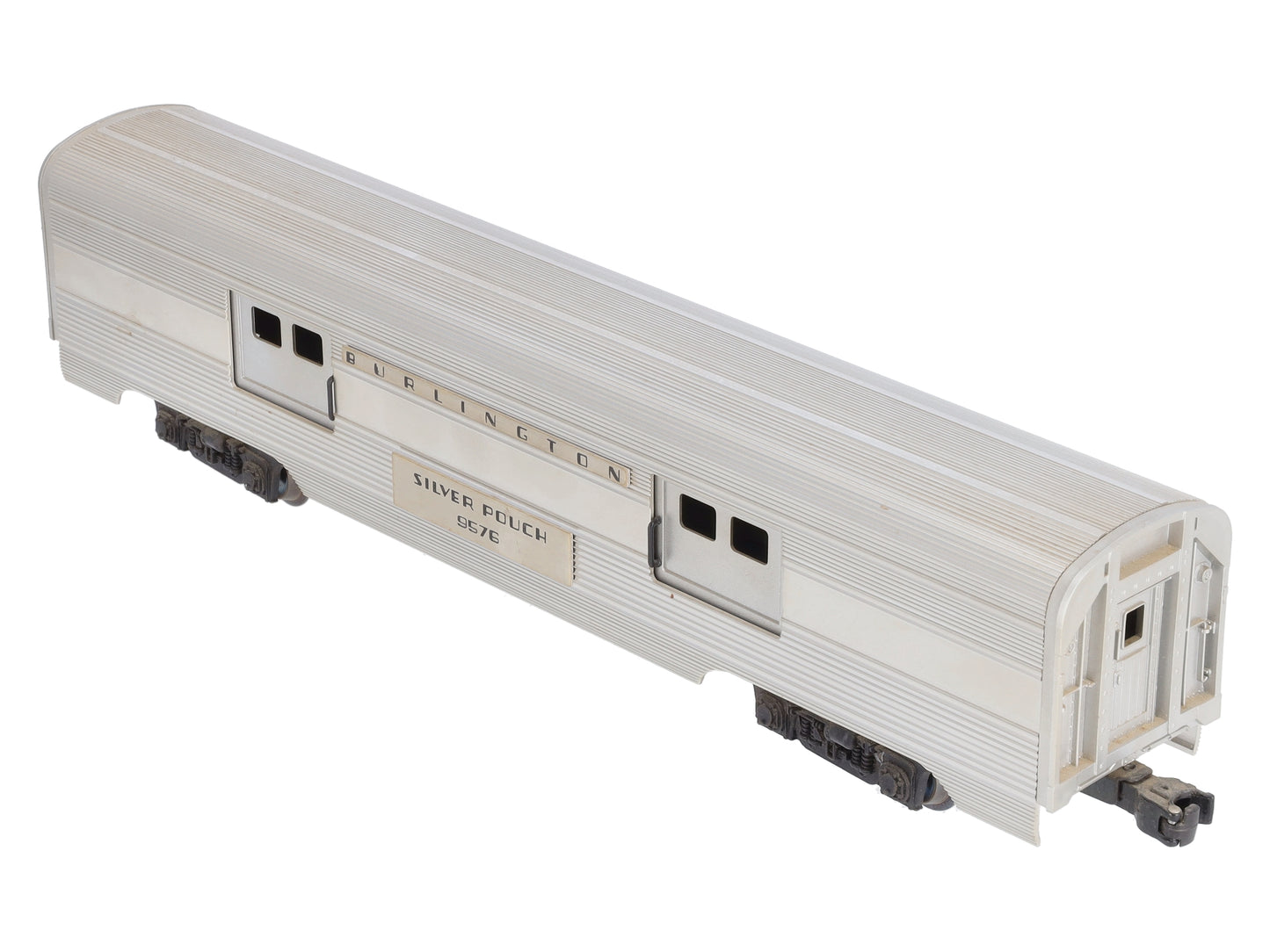 Lionel 6-9576 O Gauge Burlington "Silver Pouch" Aluminum Baggage Car EX/Box