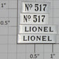 Lionel 517-20 Nickel Lionel and Number Caboose Plates (Set of 4)