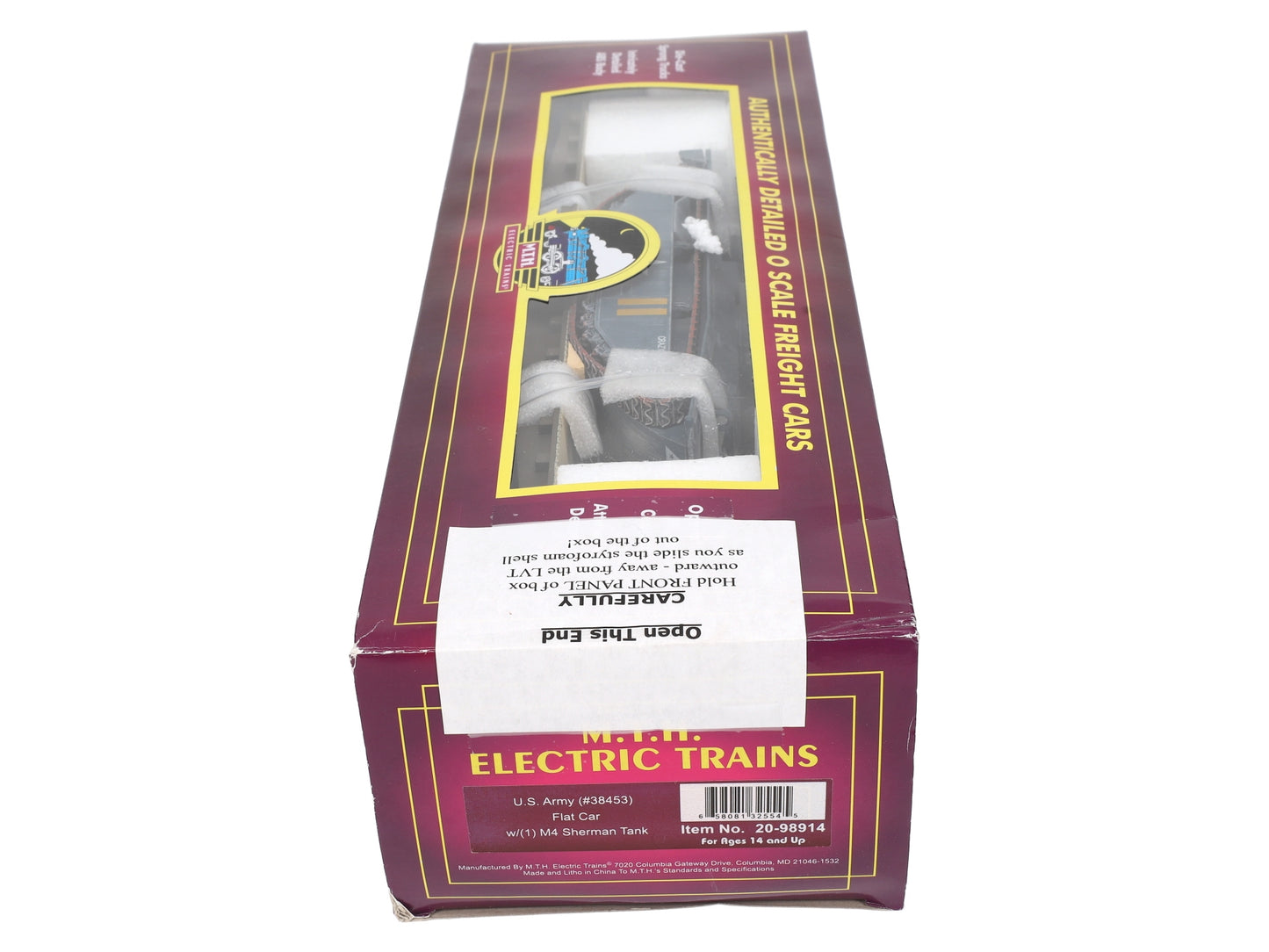 MTH 2098914 O US Army Flatcar w/M4 Sherman Tank